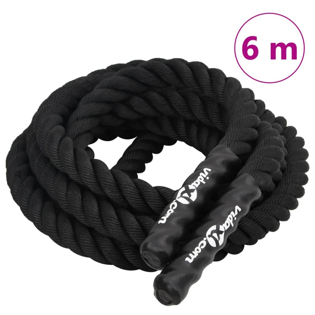 vidaXL fekete poliészter harci kötél 6 m 45 kg