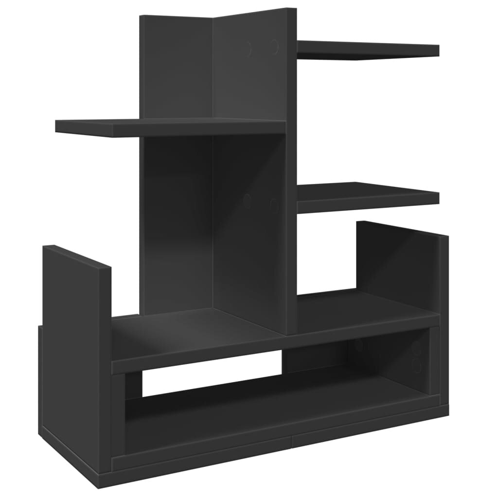 vidaXL fekete szerelt fa asztali szervező 49 x 20 x 525 cm