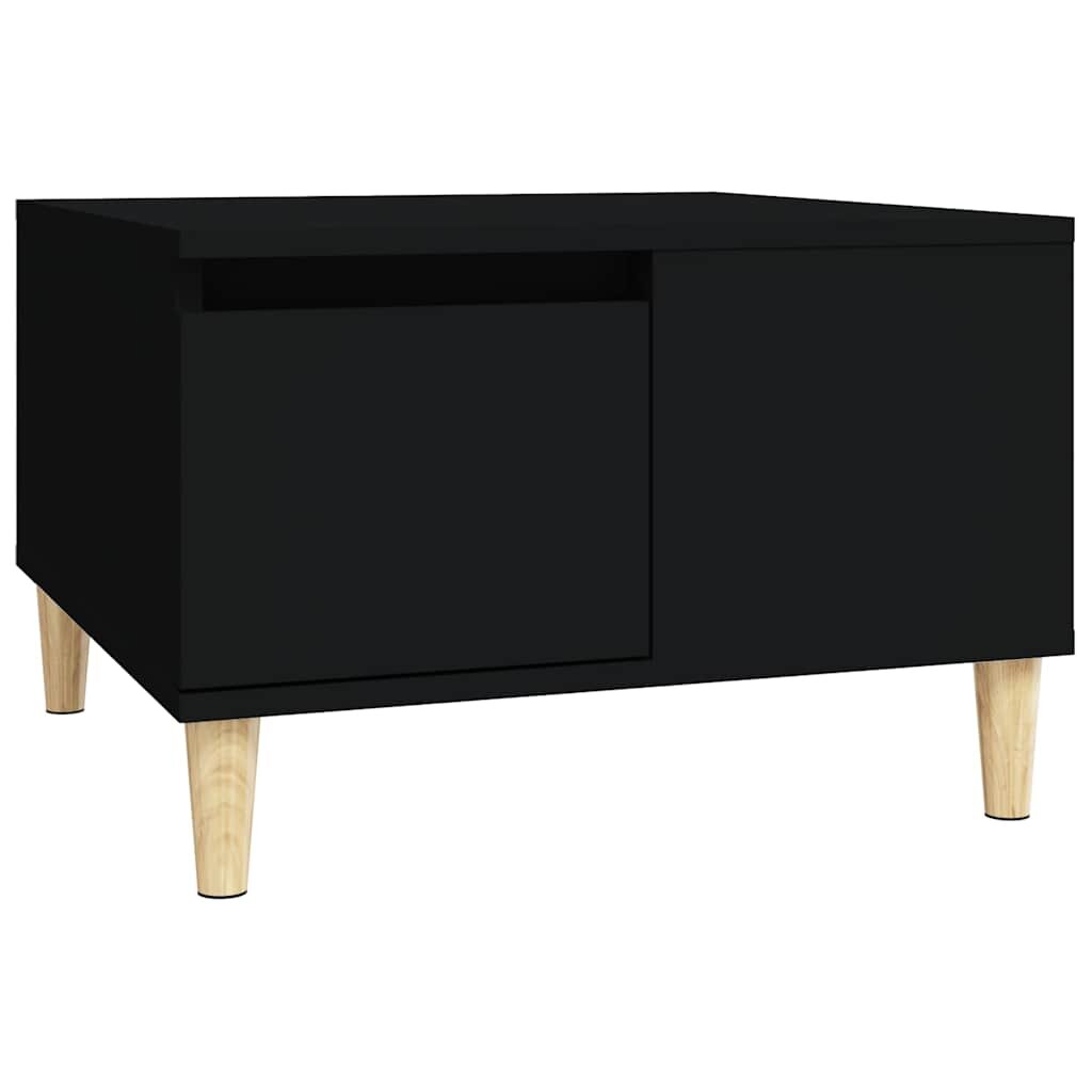 vidaXL fekete szerelt fa dohányzóasztal 55x55x365 cm