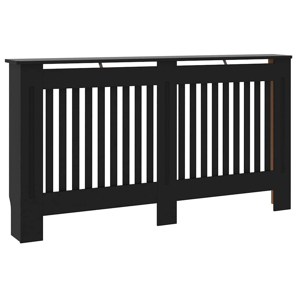 vidaXL fekete szerelt fa radiátorburkolat 152 x 19 x 815 cm
