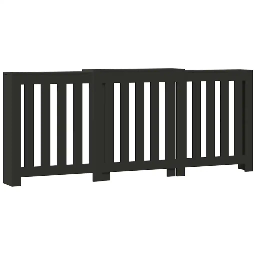 vidaXL fekete szerelt fa radiátorburkolat 205 x 215 x 835 cm