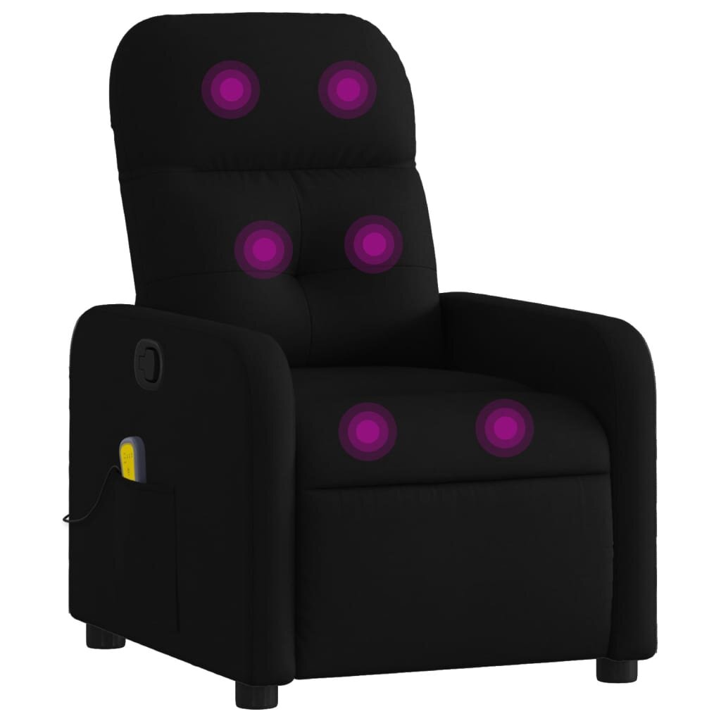 vidaXL fekete szövet dönthető masszázsfotel