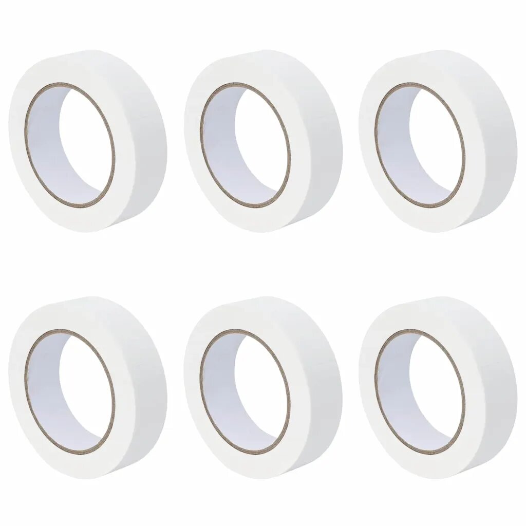vidaXL Festő Maszkoló Szalagok 6 db Fehér 30mm x 50m Papír