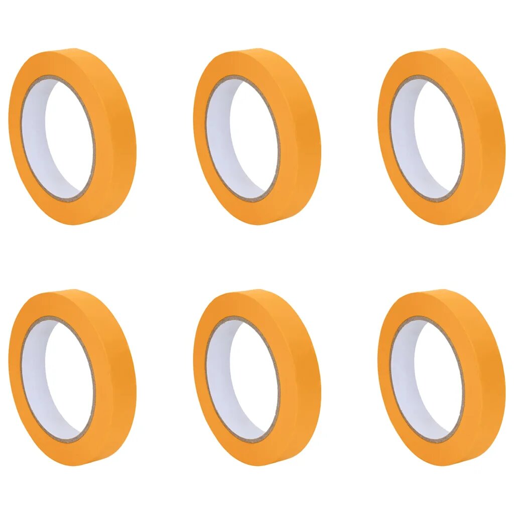 vidaXL Festő Maszkoló Szalagok 6 db Sárga 19mm x 50m Papír