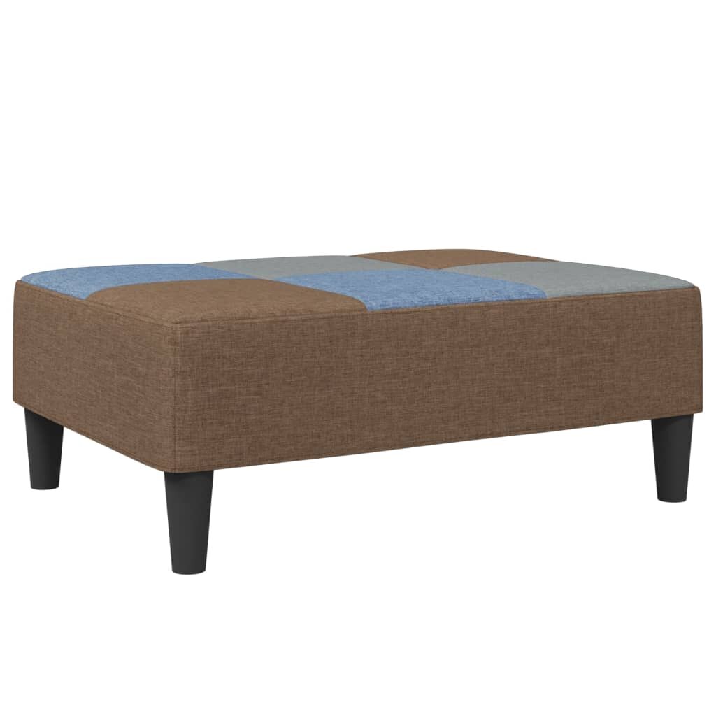 vidaXL foltvarrott szövet lábzsámoly 77x55x31 cm
