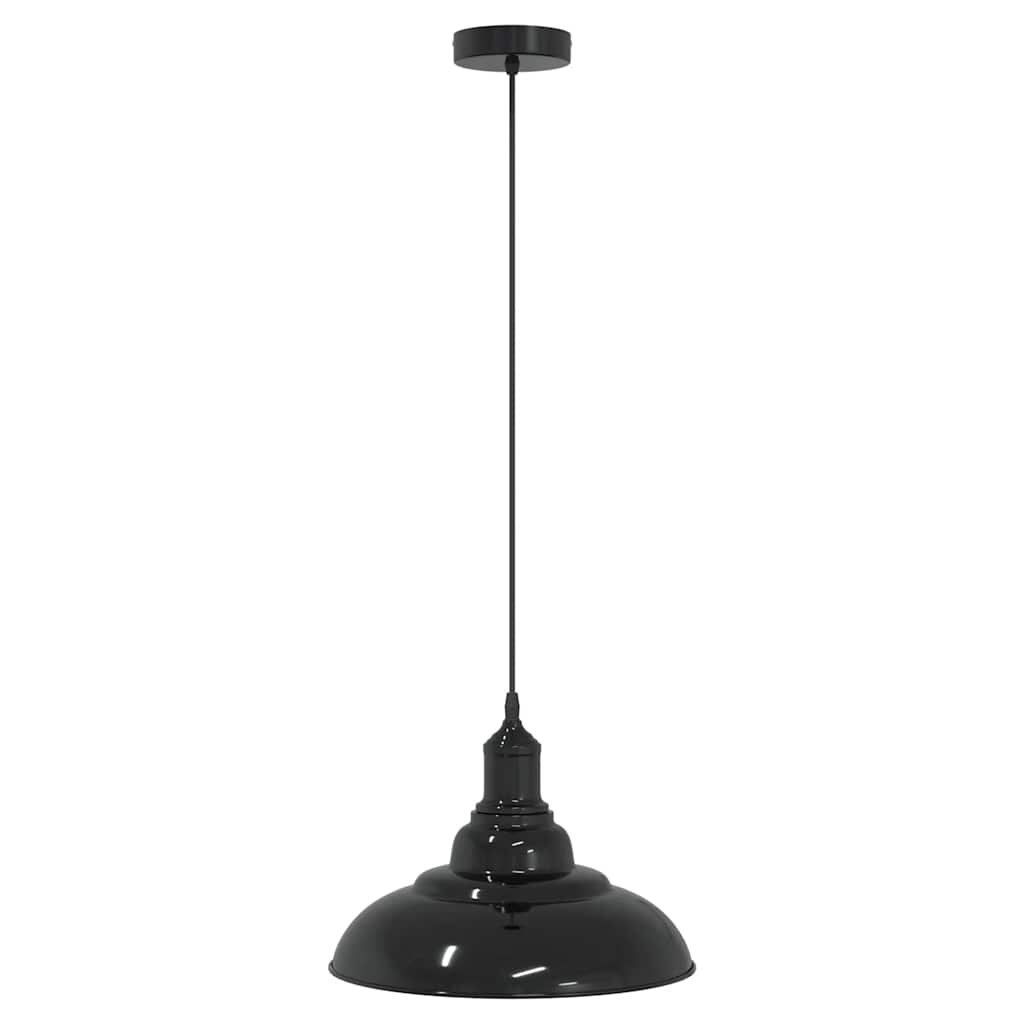 vidaXL függesztéklámpa magassága állítható E27 fényes fekete Ø31cm fém