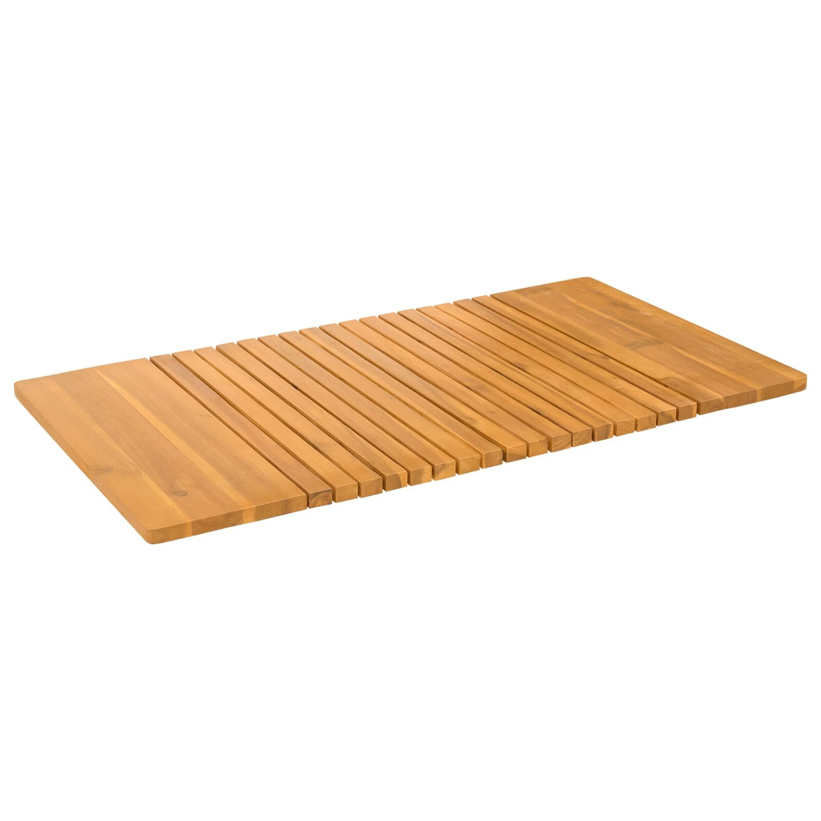 vidaXL Fürdőszoba szőnyeg Természetes 100 x 55 cm Tömör Akácfa