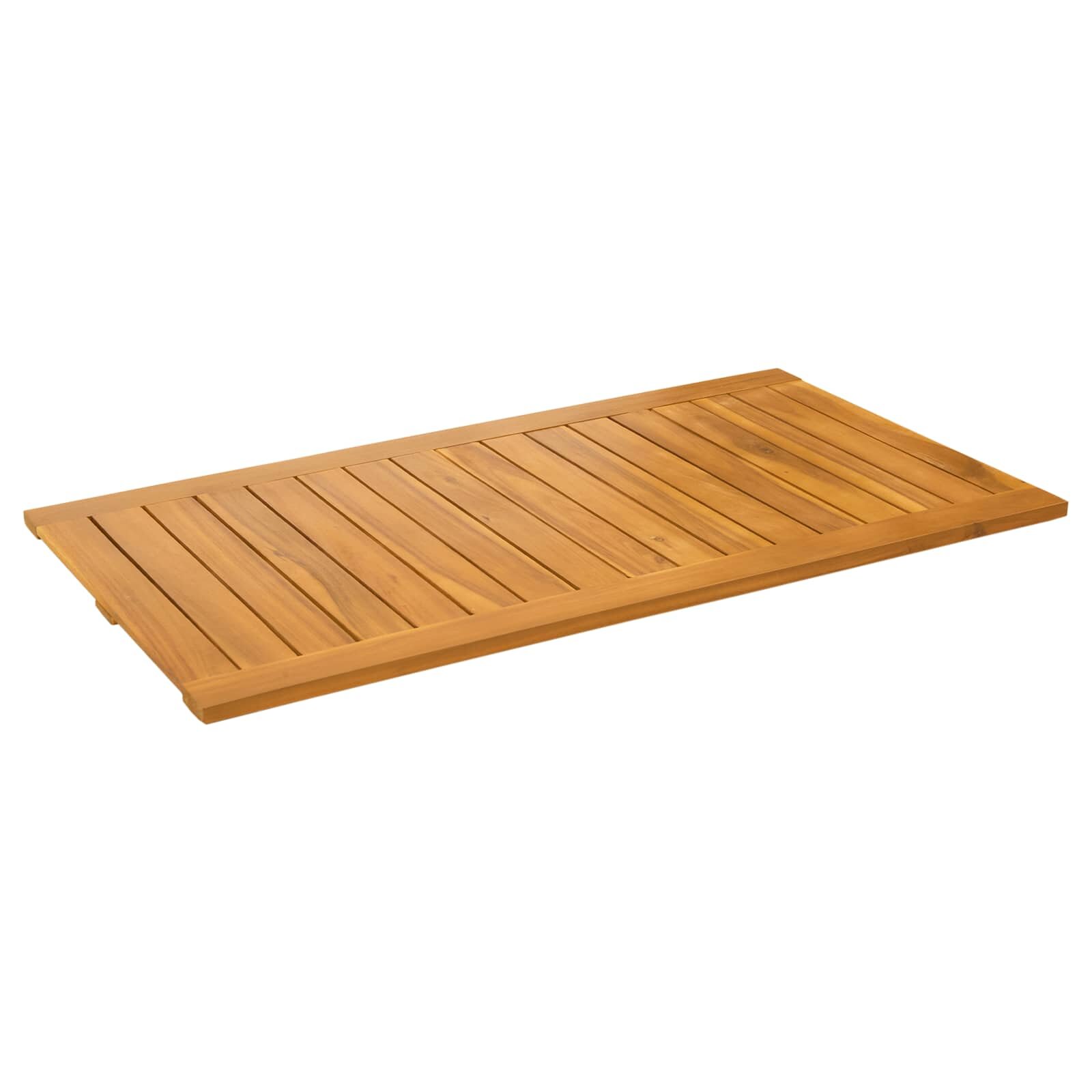 vidaXL Fürdőszoba szőnyeg Természetes 100 x 55 cm Tömör Akácfa