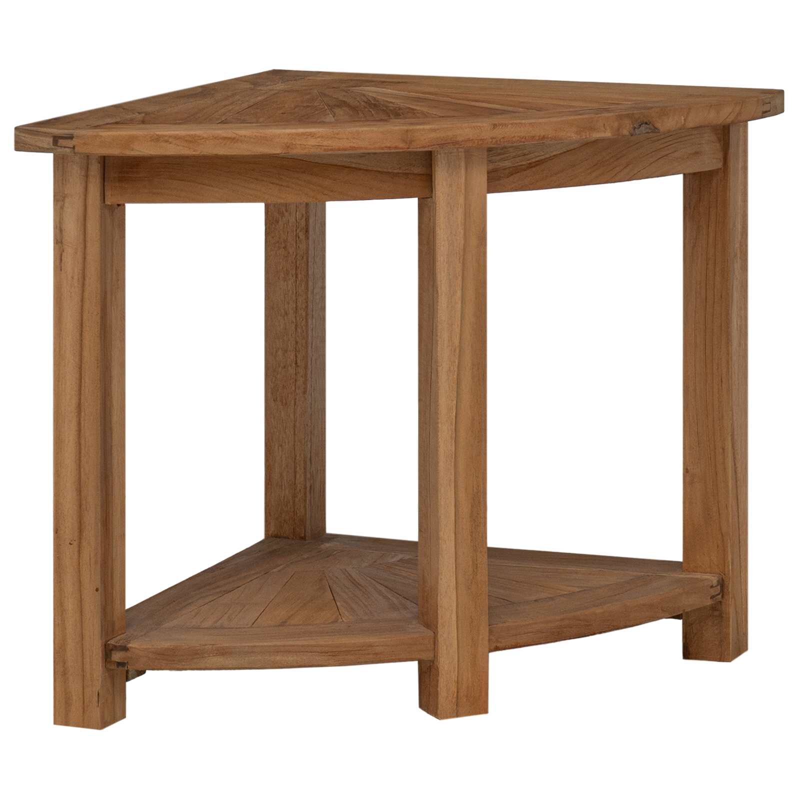 vidaXL Fürdőszobai Kisasztal Természetes 45 x 45 x 46 cm Tömör Teakfa