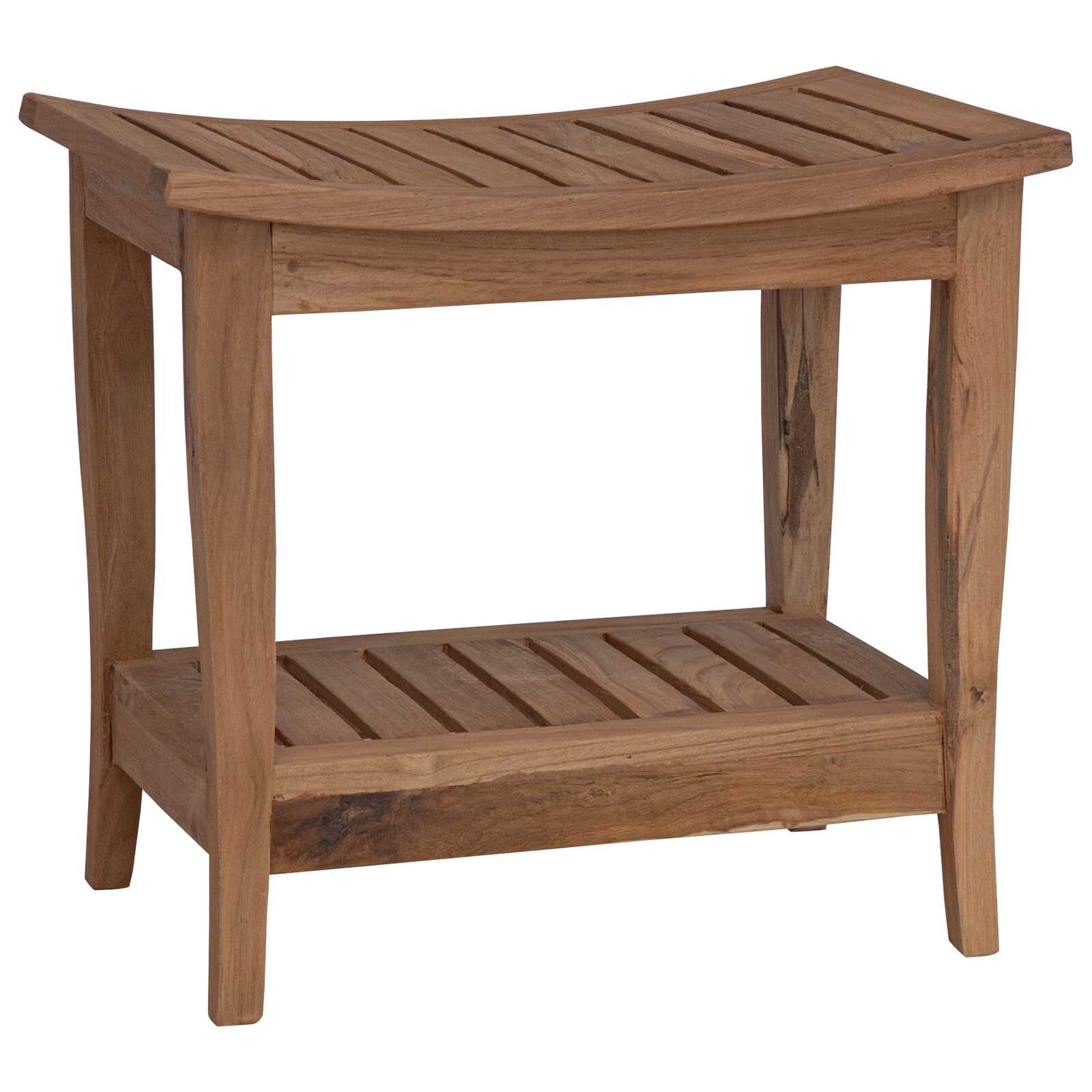 vidaXL Fürdőszobai Kisasztal Természetes 50 x 35 x 45 cm Tömör Teakfa