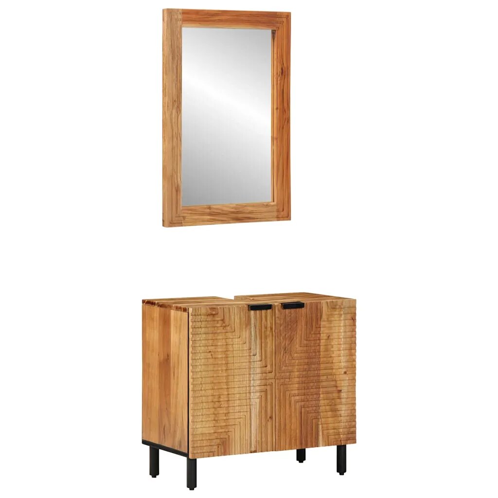 vidaXL Fürdőszobai Szekrény Szett 2 db Természetes 62 x 33 x 58 cm
