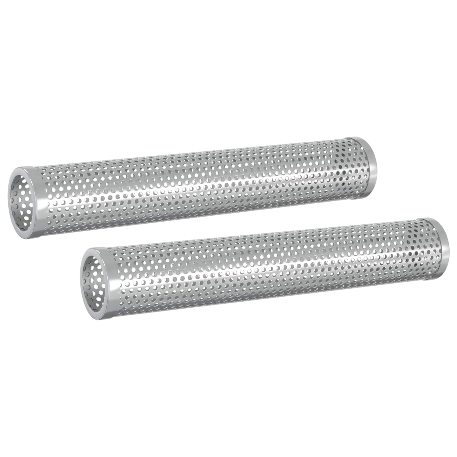 vidaXL Füstölő Cső 2 db Ø 5 x 30 cm Rozsdamentes acél 304 Ezüst