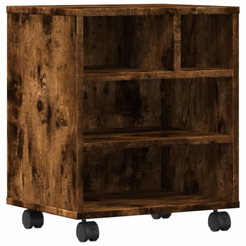 vidaXL füstös tölgy színű nyomtatóállvány kerekekkel 41 x 32 x 48 cm