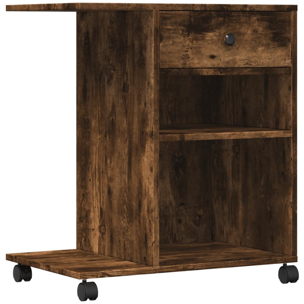 vidaXL füstös tölgy színű nyomtatóállvány kerekekkel 60x40x685 cm