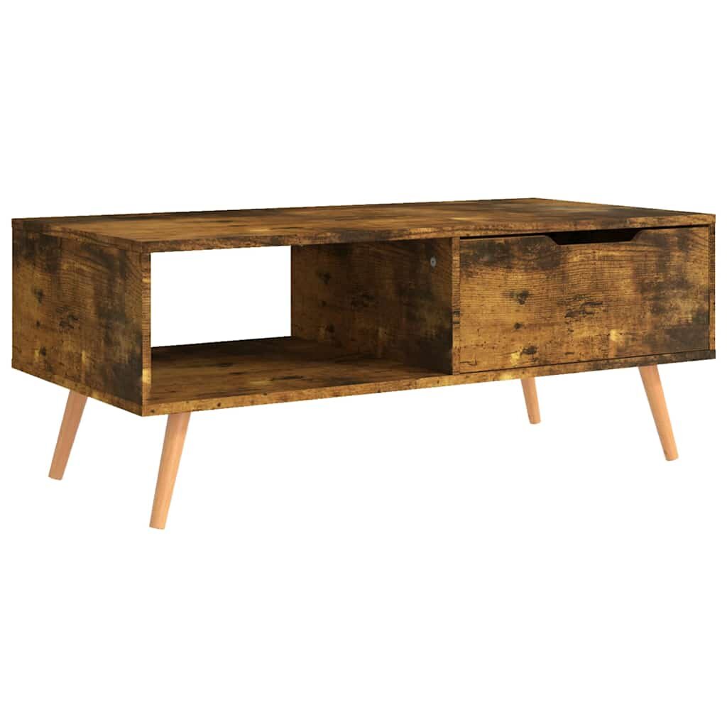 vidaXL füstös tölgy színű szerelt fa dohányzóasztal 100 x 495 x 43 cm