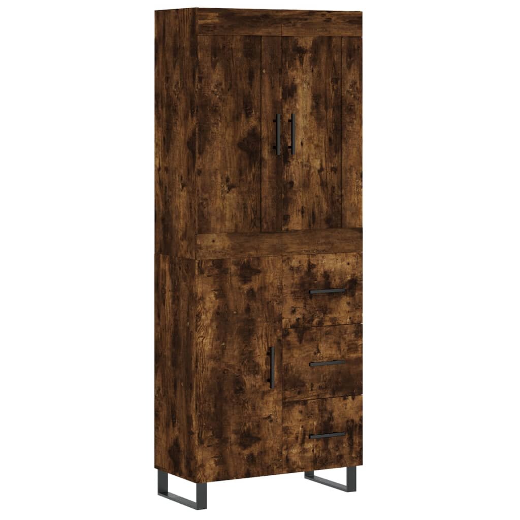 vidaXL füstös tölgy színű szerelt fa magasszekrény 695 x 34 x 180 cm