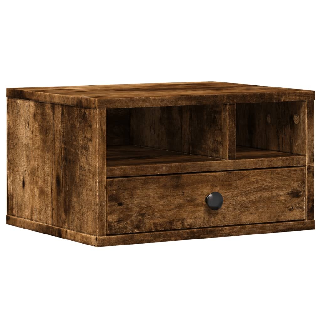 vidaXL füstös tölgy színű szerelt fa nyomtatóállvány 40 x 32 x 225 cm