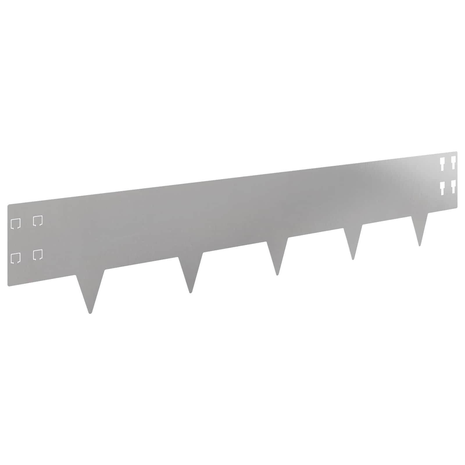 vidaXL Fűszegélyezés 10 db 100 x 20 cm Rozsdamentes Acél Ezüst
