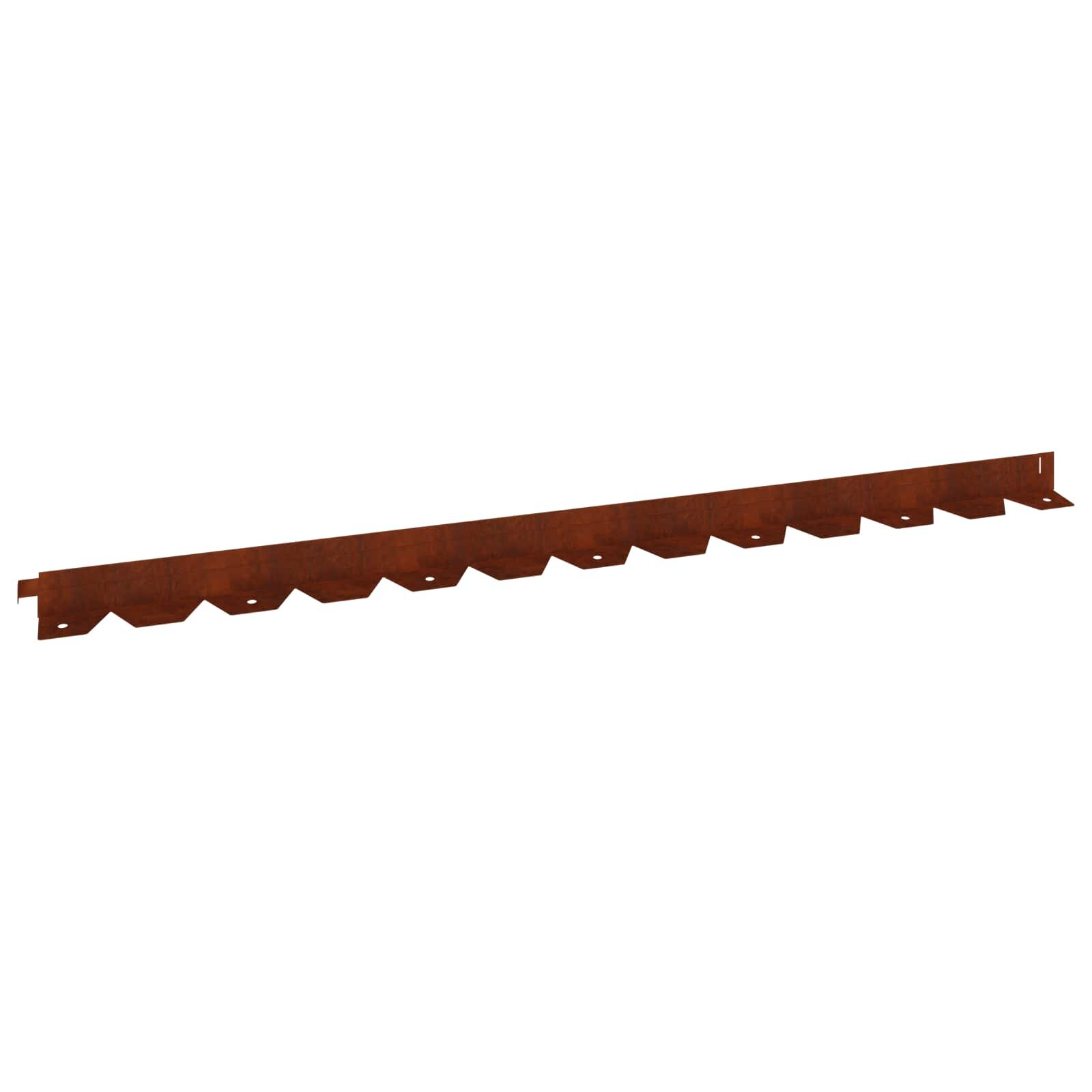 vidaXL Fűszegélyezés 20 db 102 x 4 x 4 cm Időjárásálló Acél Rozsdás