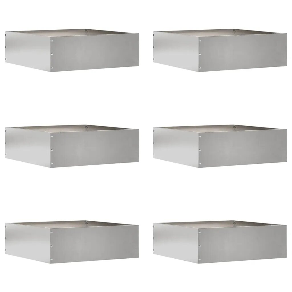 vidaXL Fűszegélyezés 6 db 40 x 40 x 13 cm Rozsdamentes Acél Ezüst