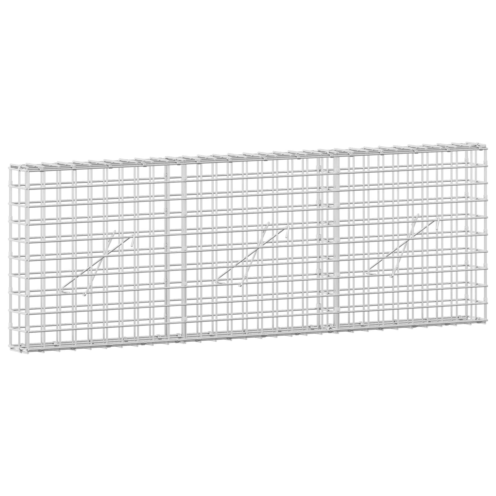 vidaXL Gabion 5 mm Dróttal és 5x5 cm Rácsos 150x10x50 cm