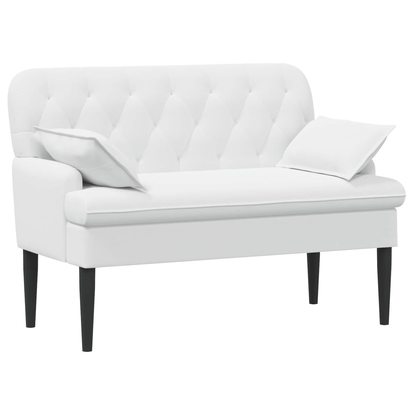 vidaXL Gombra tűzött loveseat Fehér 111 x 68 x 80 cm Szövet