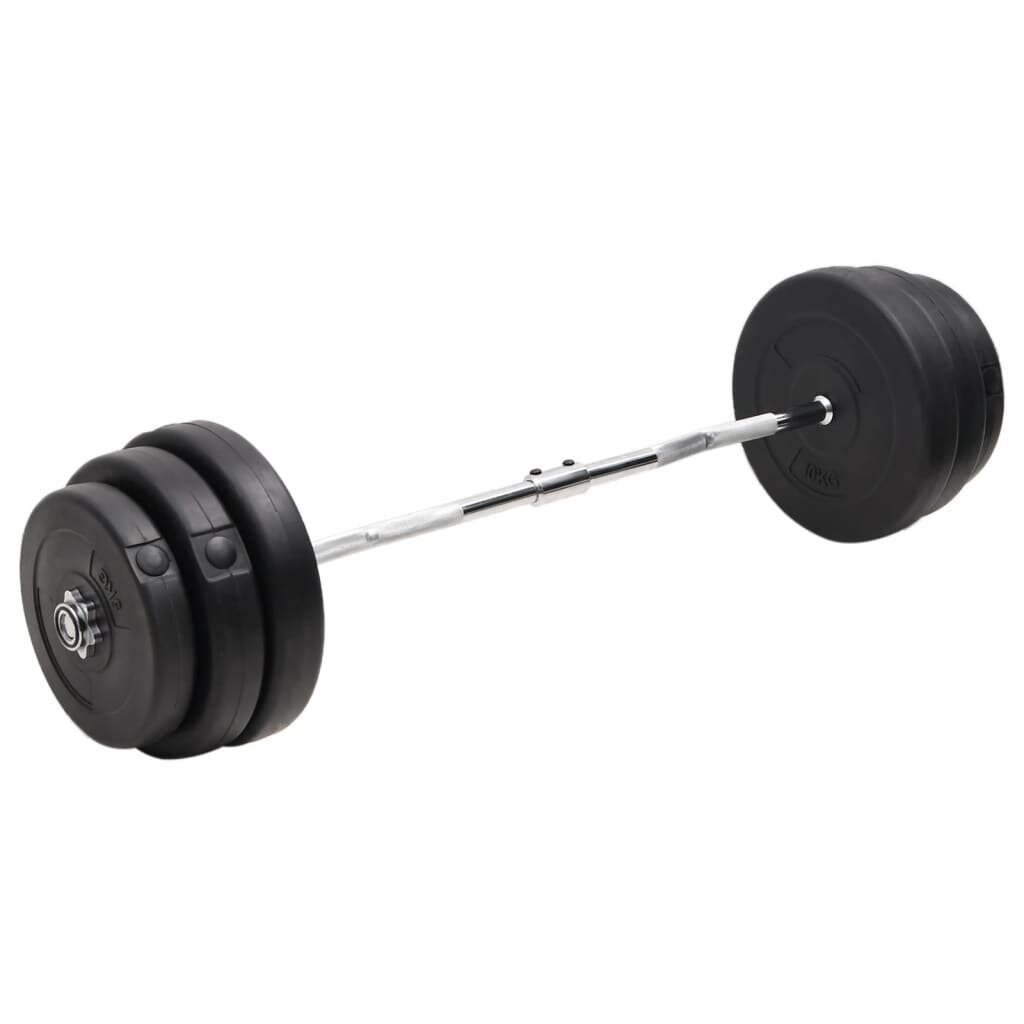 vidaXL hajlított súlyzórúd súlytárcsákkal 90 kg