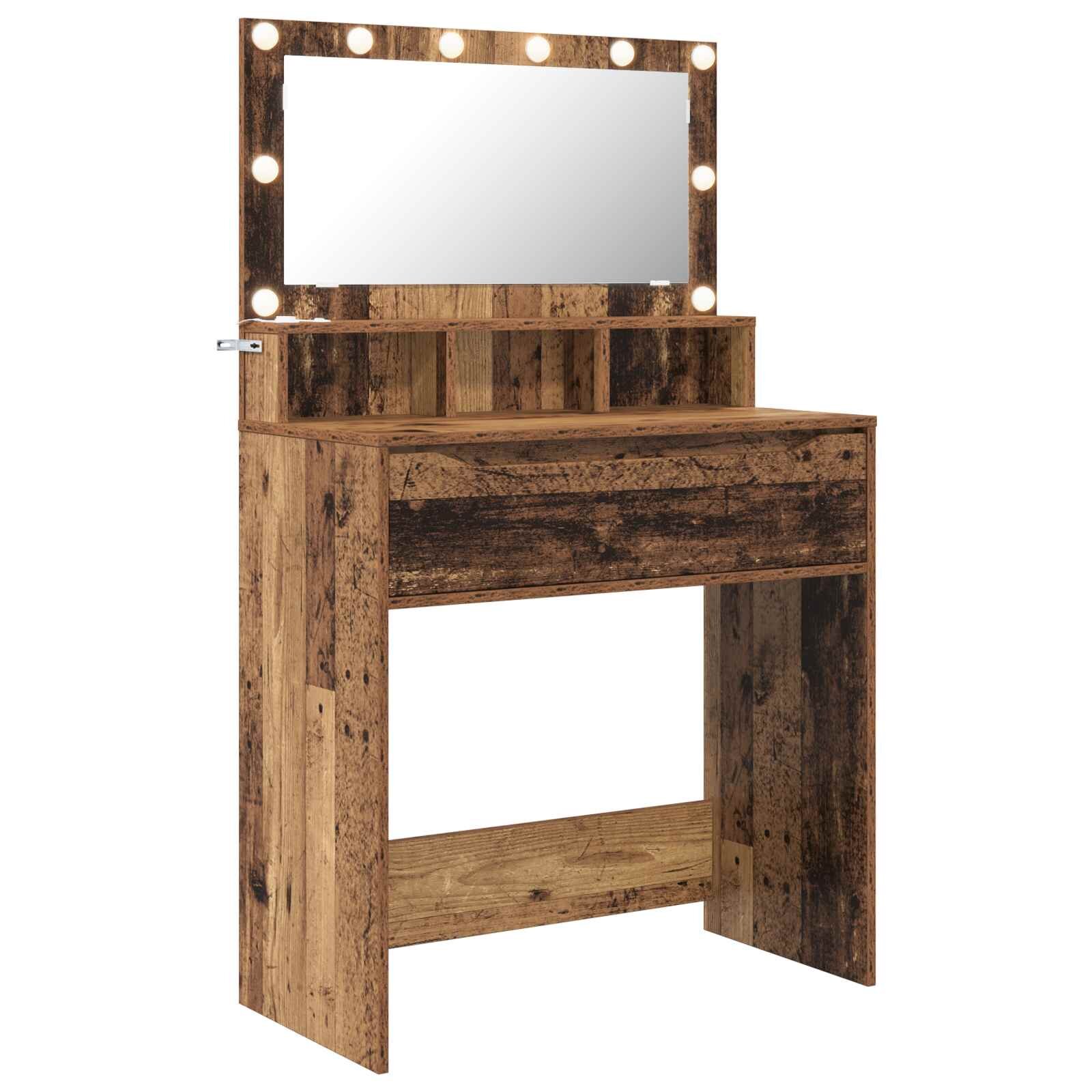 vidaXL Hálószobai Öltözködő Asztalok Antik Fa 80 x 395 x 135 cm