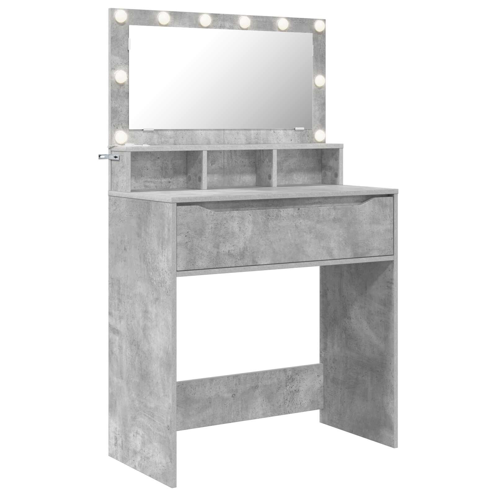 vidaXL Hálószobai Öltözködő Asztalok Beton Szürke 80 x 396 x 135 cm