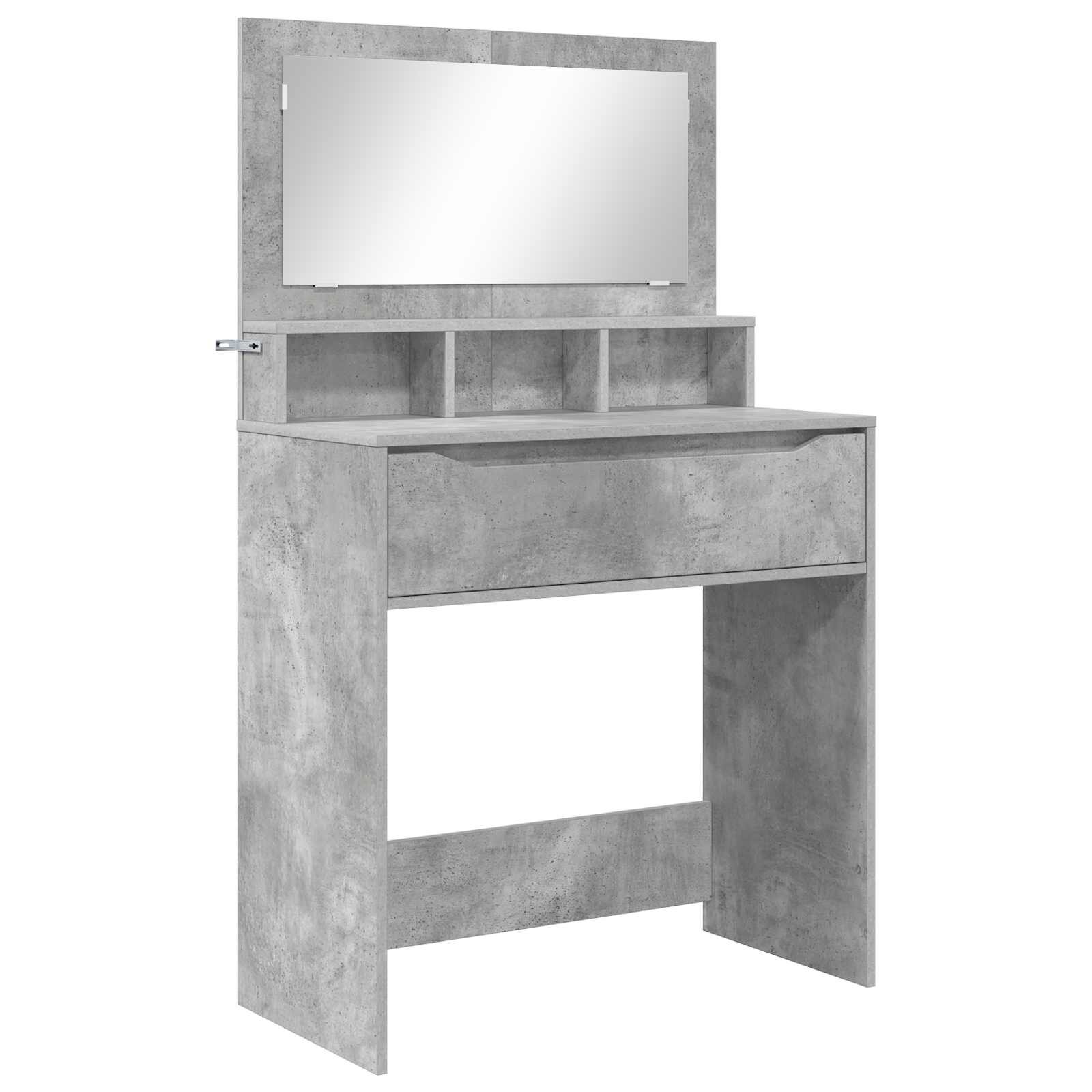 vidaXL Hálószobai Öltözködő Asztalok Beton Szürke 80 x 396 x 135 cm