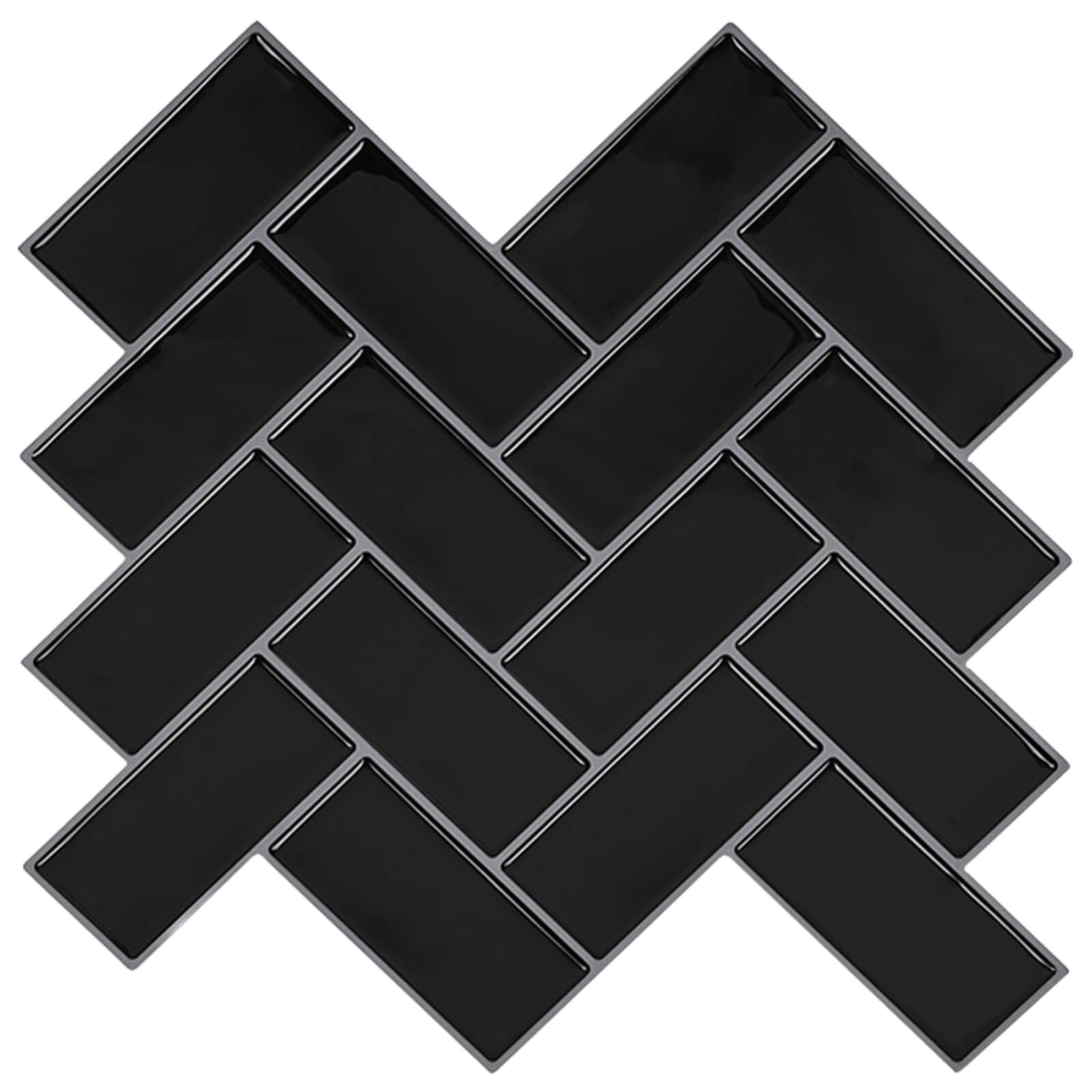 vidaXL Halvány Csempe 10 db Fekete 30 x 30 cm Poliuretán és PET