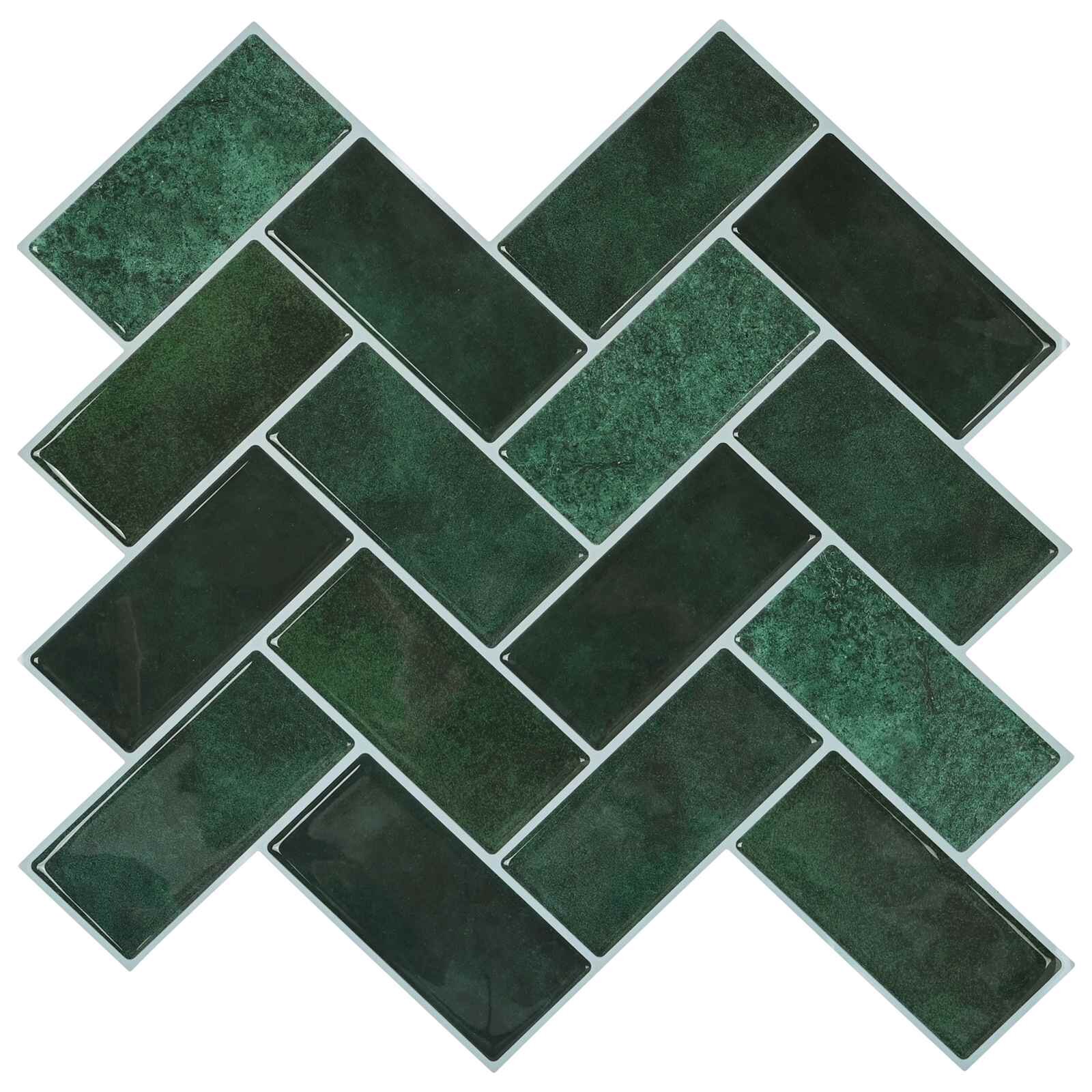 vidaXL Halvány Csempe 10 db Sötétzöld 30 x 30 cm Poliuretán és PET