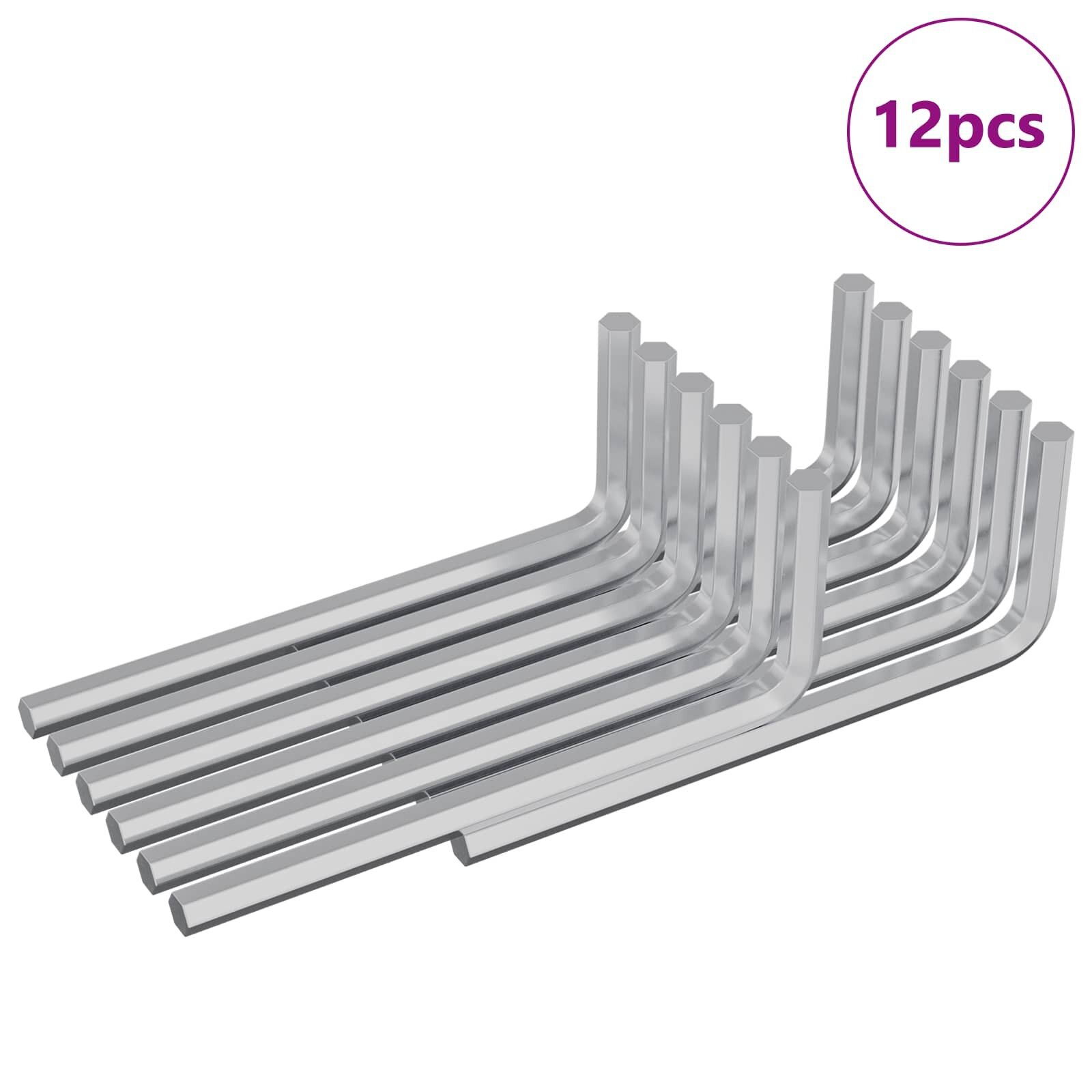 vidaXL Hatos Kulcs 12 db Ezüst 22 x 66 mm Acél