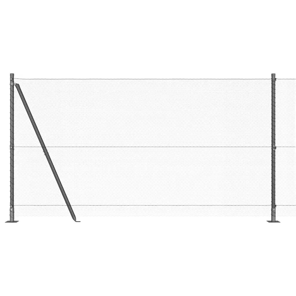 vidaXL Hatszögletű kerítés beton alappal 25 x 12 m PVC-bevonatos acél