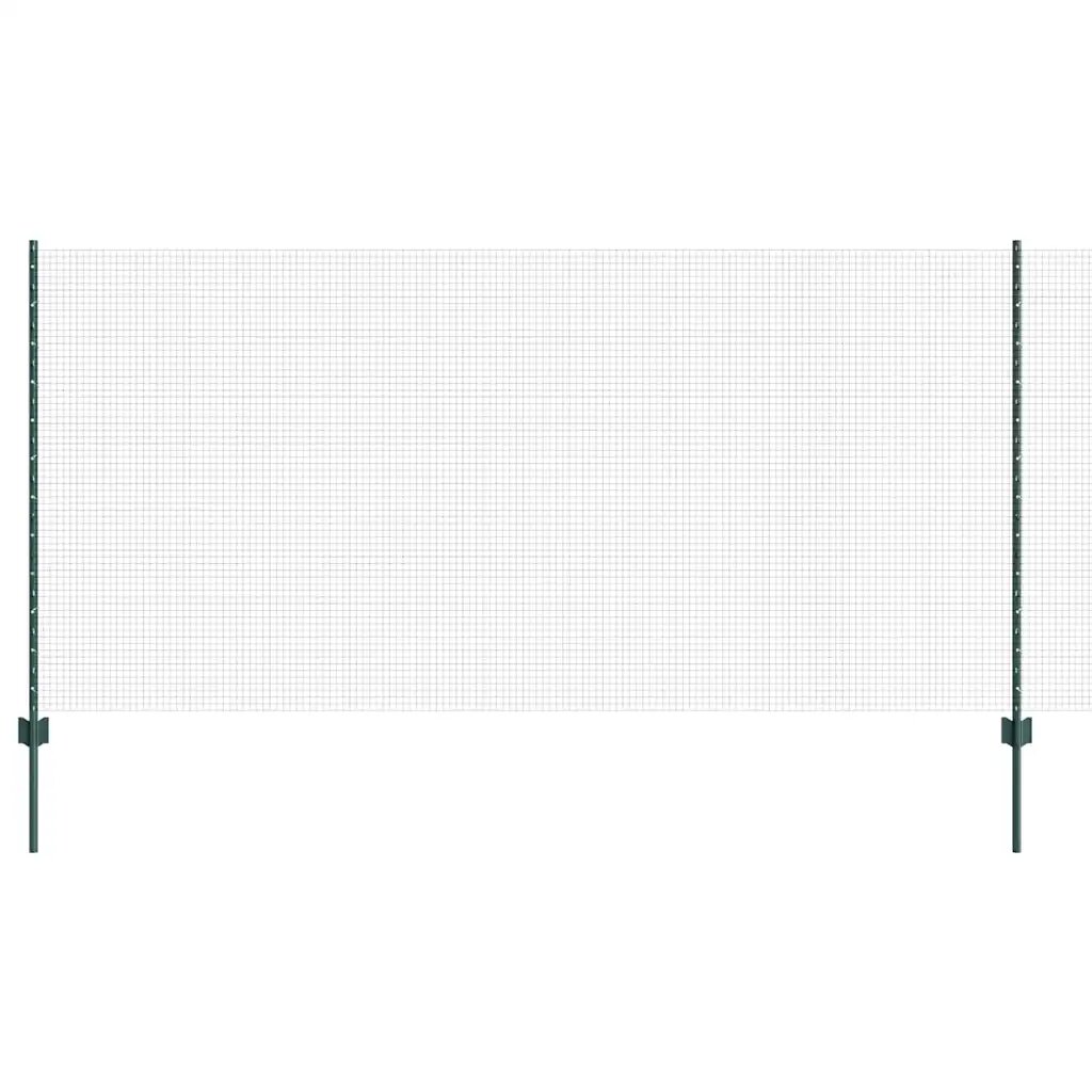 vidaXL Hegesztett drótkerítés oszlopokkal 50 x 12 m Zöld Háló
