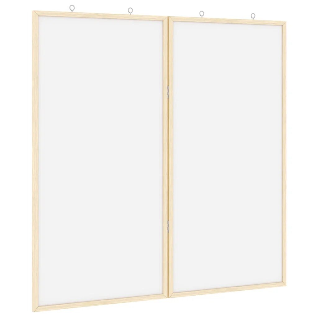 vidaXL Hirdetőtábla 80 x 80 x 1.4 cm Tömör fenyőfa Fehér Összecsukható