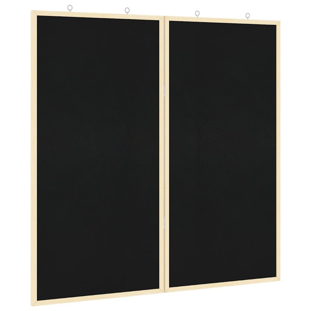 vidaXL Hirdetőtábla 80 x 80 x 1.4 cm Tömör fenyőfa Fekete