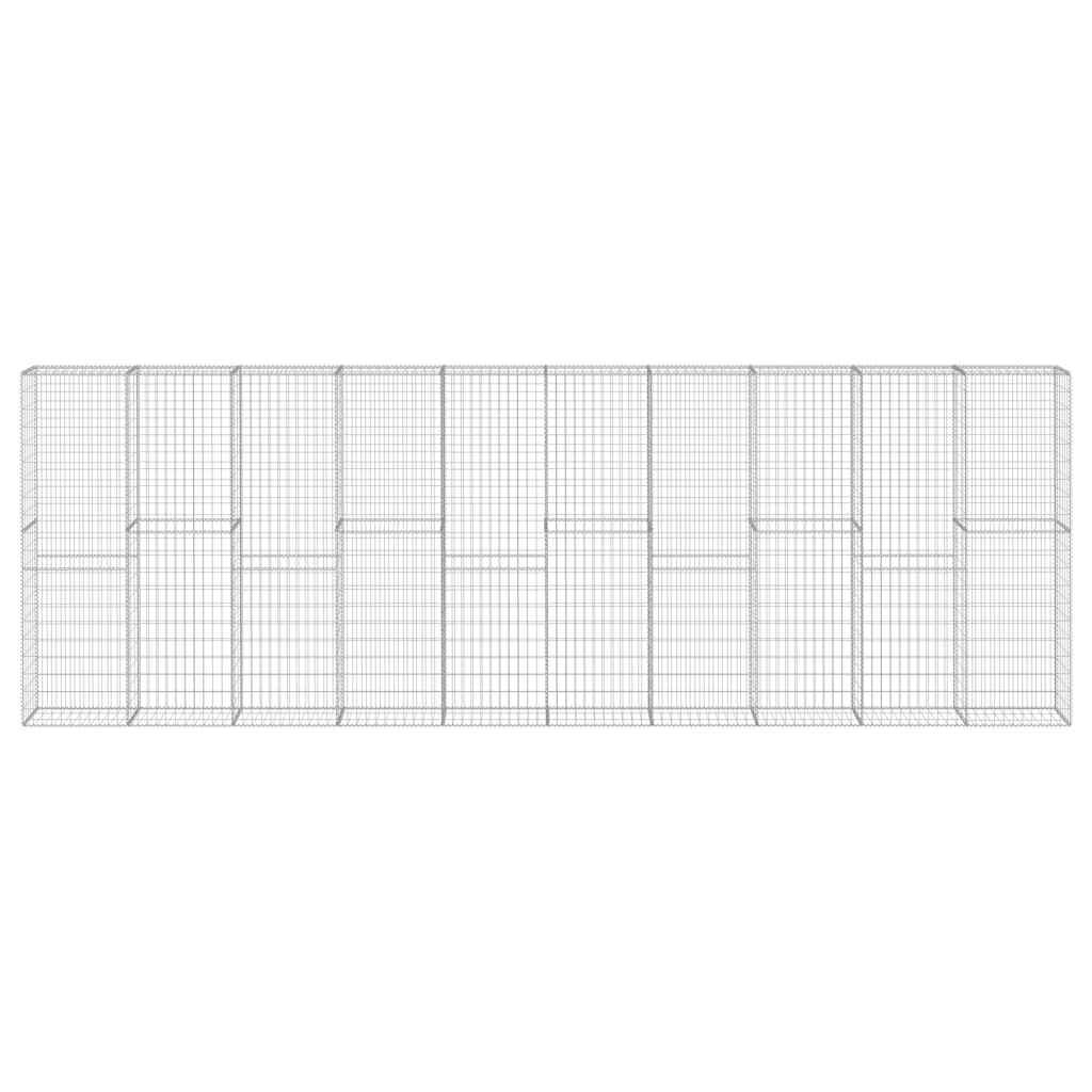 vidaXL horganyzott acél gabion fal borítással 600 x 30 x 200 cm