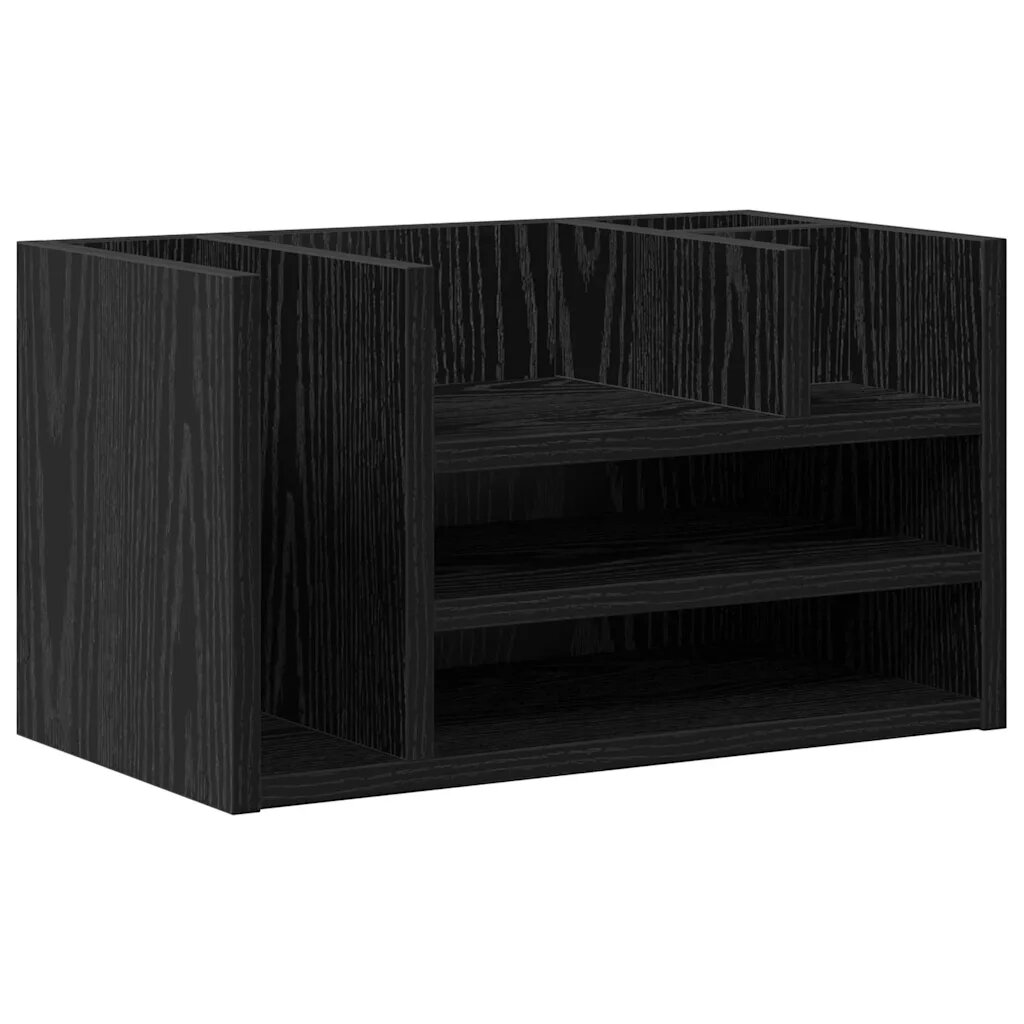 vidaXL Íróasztali rendező Fekete Tölgy 445 x 24 x 25 cm Szerelt Fa