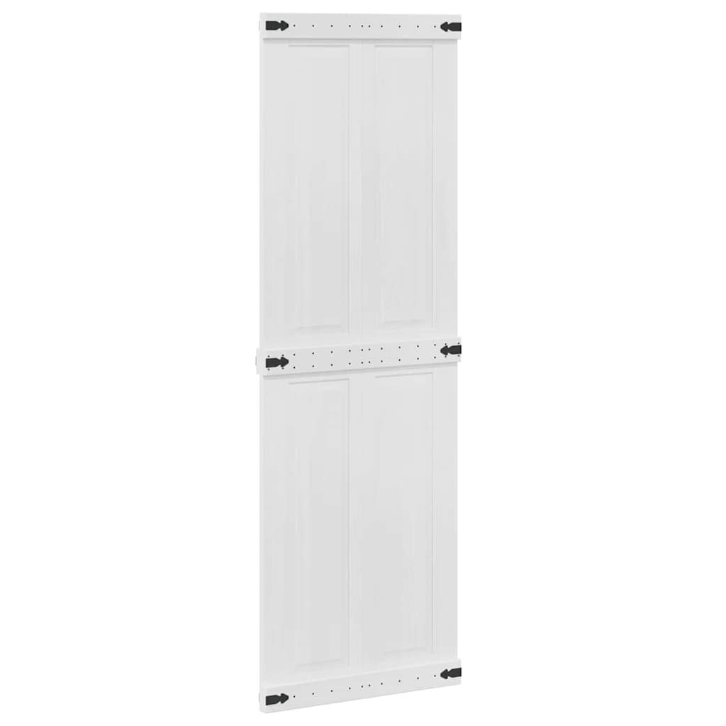 vidaXL Istállóajtó CORONA 70 x 210 cm Tömör Fenyőfa Fehér