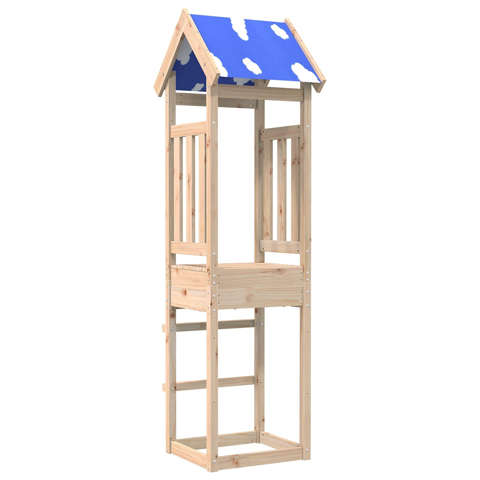 vidaXL Játék Torny Barna 52.5 x 46.5 x 208 cm Tömör fenyőfa