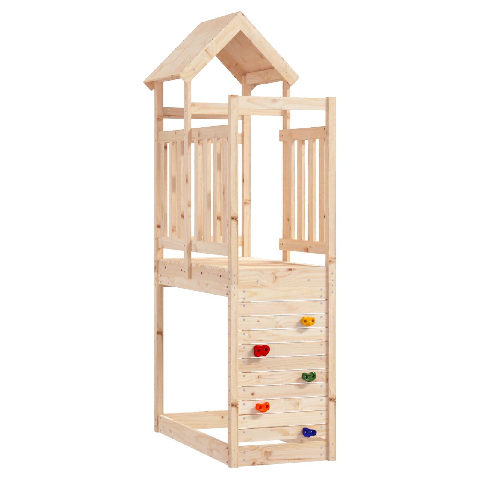 vidaXL Játék Torny Barna 53 x 1105 x 214 cm Tömör fenyőfa