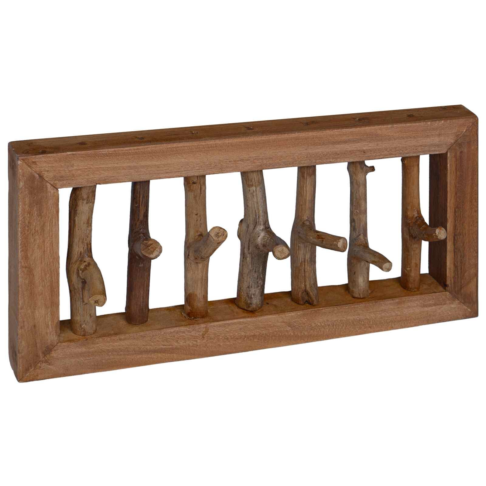 vidaXL Kabát Kampó Természetes 50 x 10 x 25 cm Tömör Mahagóni Fa