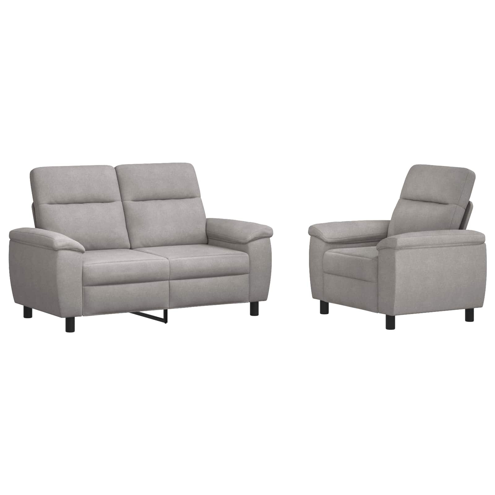 vidaXL Kanapé Szett 2 pcs Felhőszürke Szövet