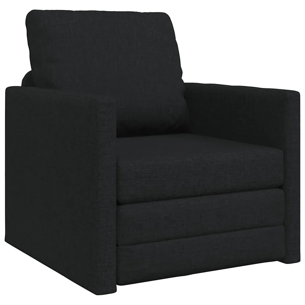 vidaXL Kanapéágy Fekete 74 x 77 x 81 cm szövet