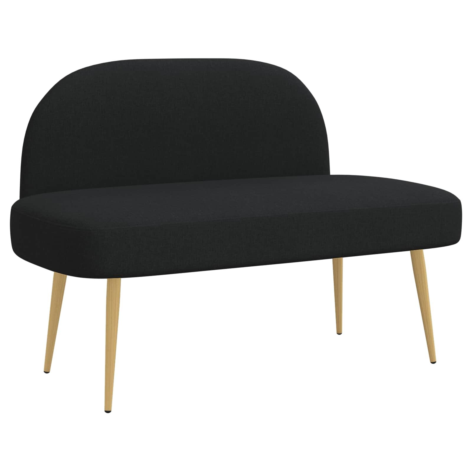 vidaXL Kárpitozott pad háttámlával Fekete 110 x 60 x 76 cm