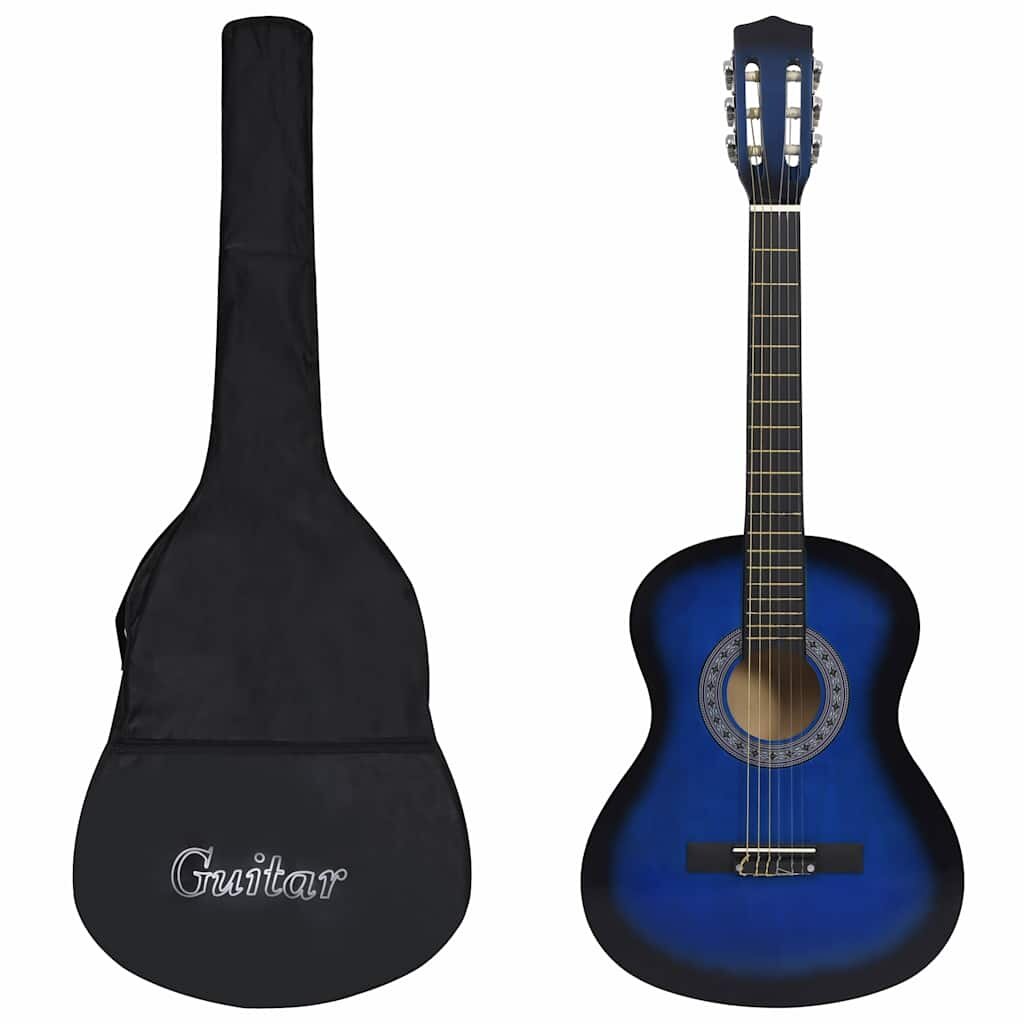vidaXL kék 3/4-es klasszikus gitár és tok kezdőknek 36