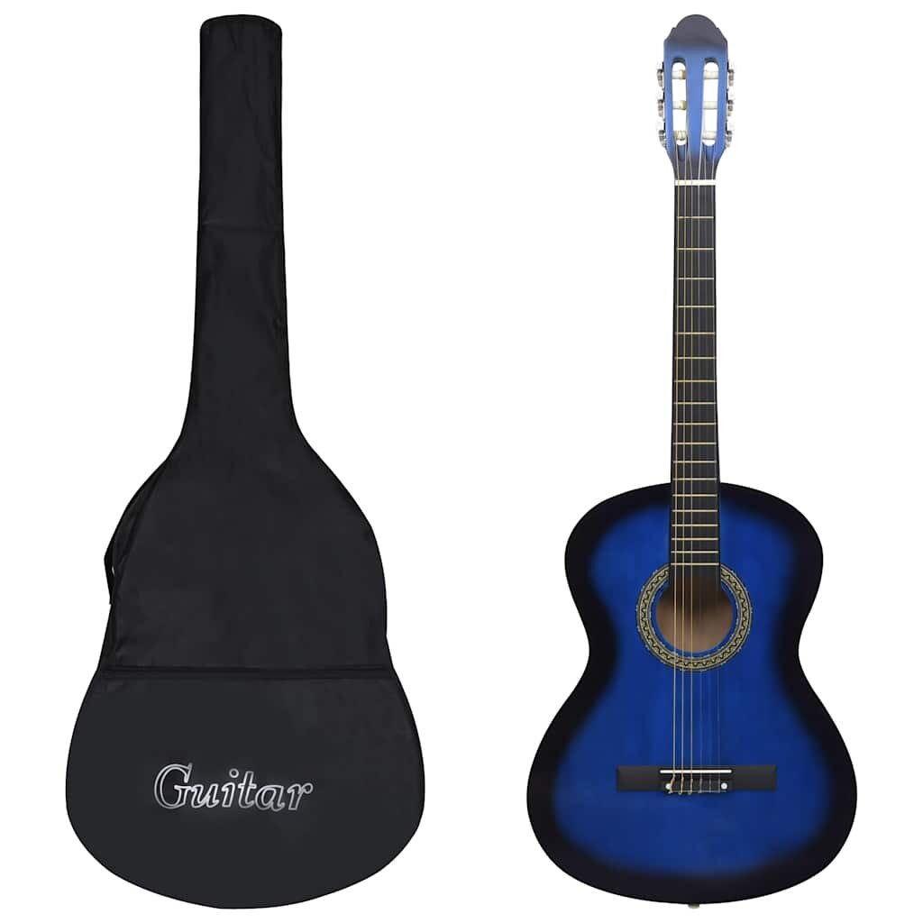 vidaXL kék 4/4-es klasszikus gitár kezdőknek tokkal 39