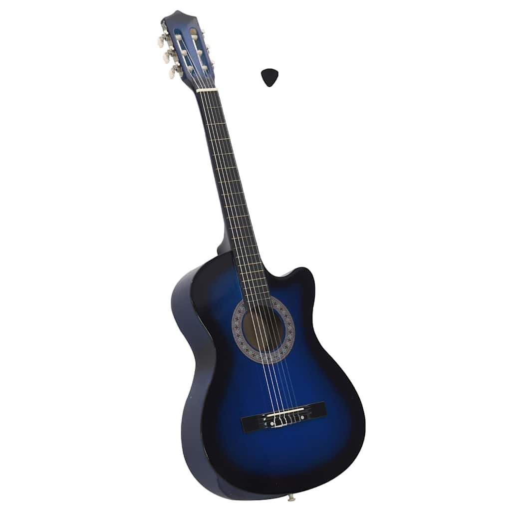 vidaXL kék árnyékos 6 húros klasszikus western cutaway gitár 38