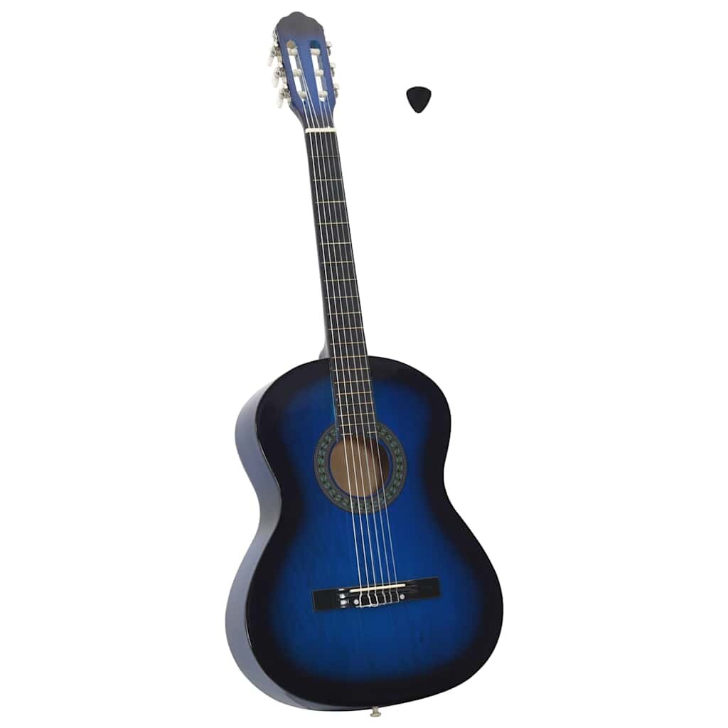 vidaXL kék klasszikus hársfa gitár kezdőknek 4/4 39